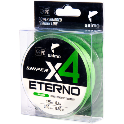 Шнур плетёный SALMO SNIPER х4 ETERNO BRAID Apple Green 125/010